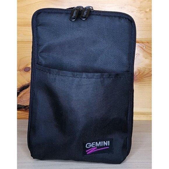 Vintage GEMINI 12 CD Carrying Case Black Nylon Strap Storage Logic 1993 Made USA - Picture 4 of 15